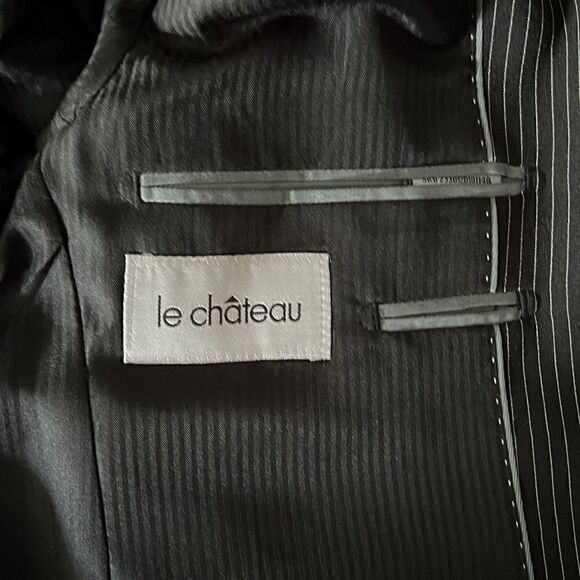 Le Chateau Men’s Black Pinstripe Blazer Size 38 - Picture 4 of 15